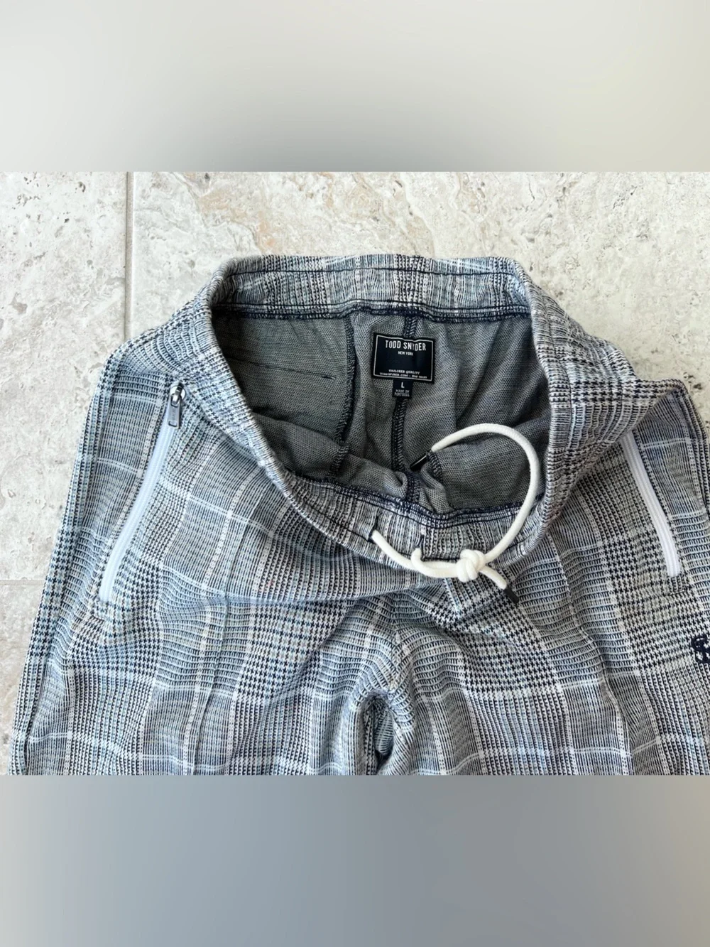 Todd Snyder Gentleman’s Tracksuit Grey Bomber Jacket Pants Plaid Houndstooth, L